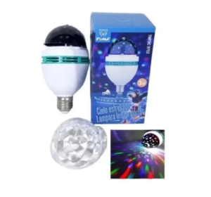 Lampara Foco Giratorio Rgb 2 En 1 Proyector Estrellas