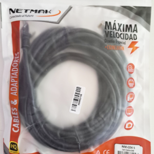 Cable Lan – Red / Utp Cat5e / 5 metros / Netmak NM-C04 5