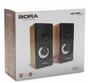 PARLANTE NETMAK BORA 2.0 USB + AUX / 6W / Marron / NM-BORA