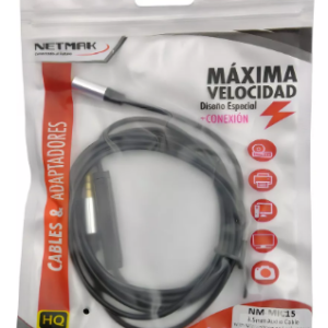 Cable Auxiliar 3.5mm / Netmak NM-MIC15 / Negro