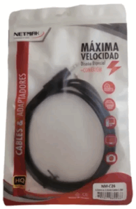CABLE AUDIO PLUG A PLUG 3.5 / 1.5MTR / NETMAK NM-C26