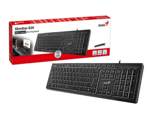 TECLADO GENIUS RETROILUMINADO / TECLAS BAJAS / USB / SLIMSTAR 820