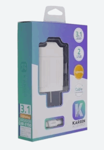 Cargador Celular Iphone / 3.1A / Tipo Lightning / Karsen CAR-3150
