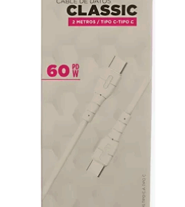CABLE SOUL TIPO C A TIPO C / DATOS - CARGA / 60w / 1 METROS / BLANCO