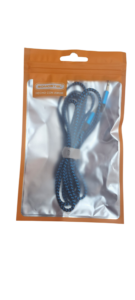 CABLE AUXILIAR 3.5MM A 3.5MM / MALLADO REFORZADO / 2 Metros / BZ28 / Azul