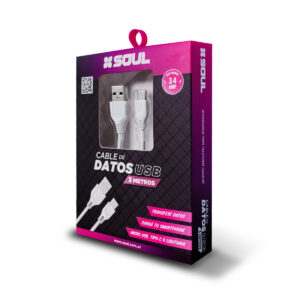 CABLE USB DE DATOS TIPO C  / 3 METROS / SOUL