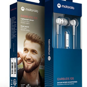Auriculares In-Ear Motorola / Earbuds 105 / Negro / Blanco / Jack 3.5 mm