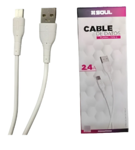 Cable USB Tipo C / CLASSIC SOUL / 2.4 Amper  / 1 metro