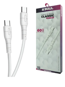 CABLE Tipo C a Tipo C / SOUL CLASSIC / 2 METROS / 60w / BLANCO